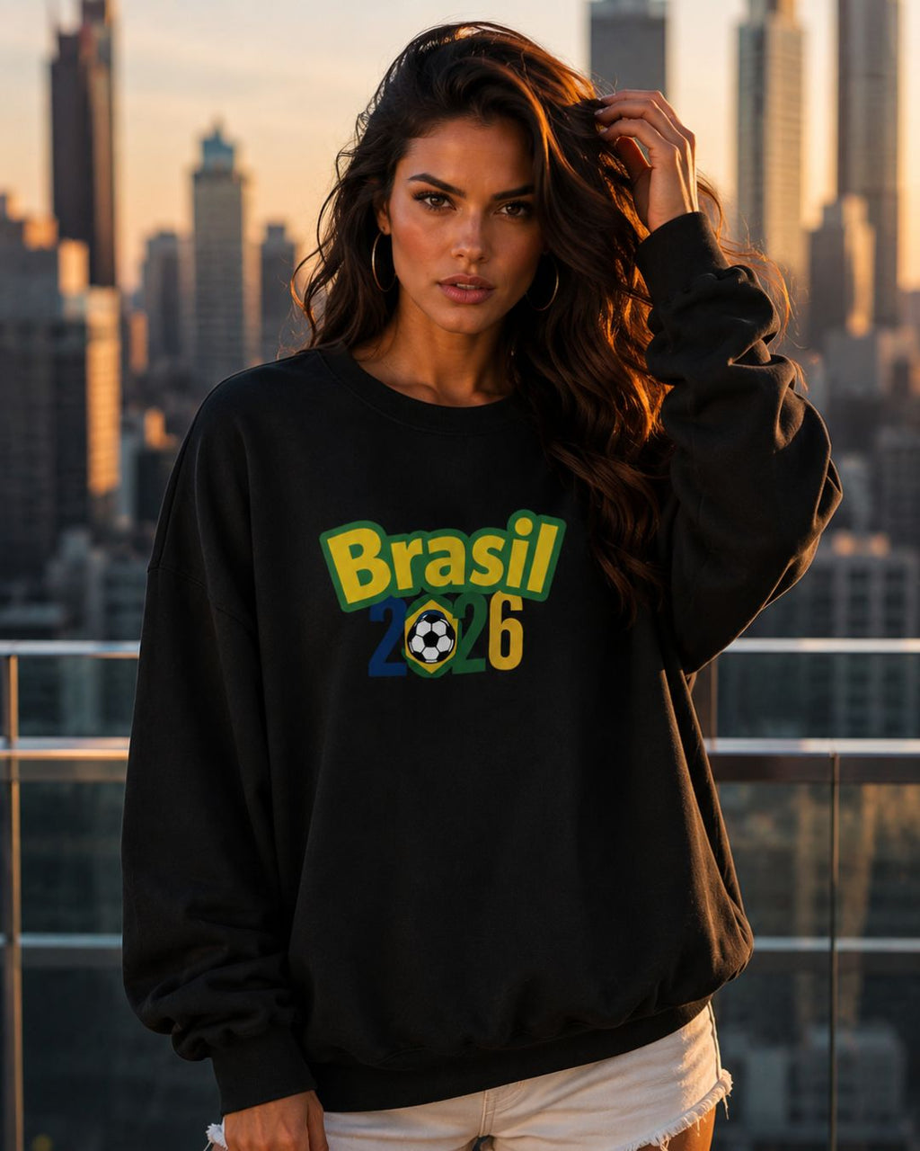 Moletom Brasil Lettering Colorido Estilo Casual Urbano Moderno