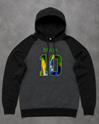 Moletom Brasil 10 Estampa Bandeira Com Capuz Raglan Casual