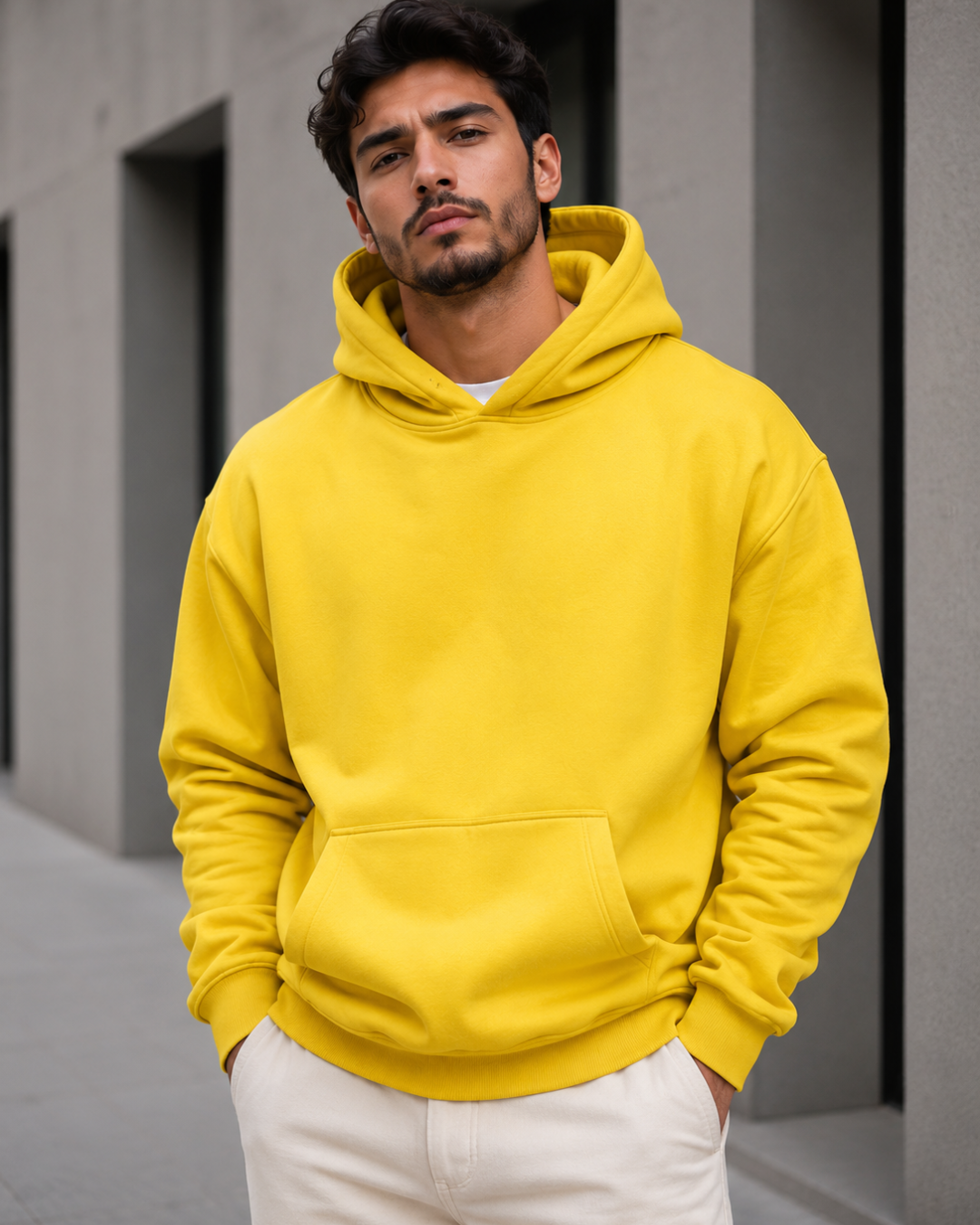 Moletom Básico Com Capuz E Bolso Canguru Casual Urbano