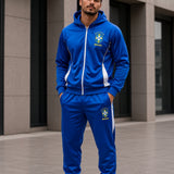 Conjunto Brasil Esportivo Com Zíper Frontal E Calça Jogger