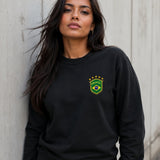 Moletom Brasil Escudo Nacional Com Estrelas Estilo Casual Urbano