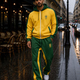 Conjunto Brasil Jaqueta Com Zíper E Calça Jogger Casual