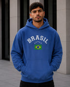 Moletom Brasil Lettering Curvo Com Estrelas Estilo Casual Urbano