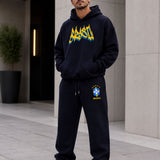Conjunto Brasil Grafite Com Calça Wide Leg Estilo Casual Urbano