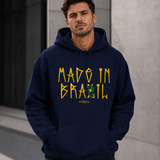 Moletom Made In Brasil Tipográfico Urbano Com Capuz Casual