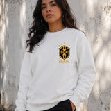 Moletom Brasil Escudo CBF Com Estrelas Estilo Casual Urbano