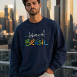 Moletom Brasil Lettering Colorido Estilo Casual Urbano Moderno