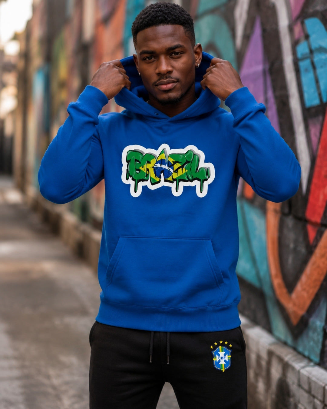 Conjunto Brasil Estampa Grafite Com Calça Jogger Casual Urbano