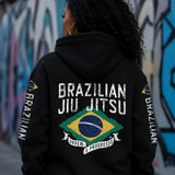 Moletom Brasil Jiu Jitsu Bandeira Costas Com Capuz Casual