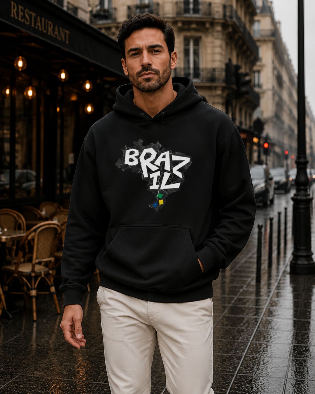 Moletom Brasil Mapa Nacional Com Capuz Estilo Casual Urbano