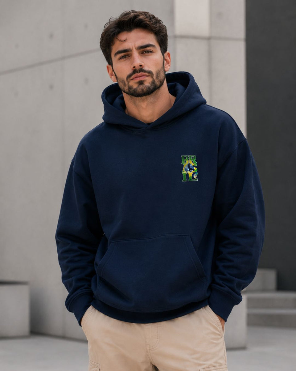 Moletom Brasil BR Futebol Estampa Costas Streetwear Casual
