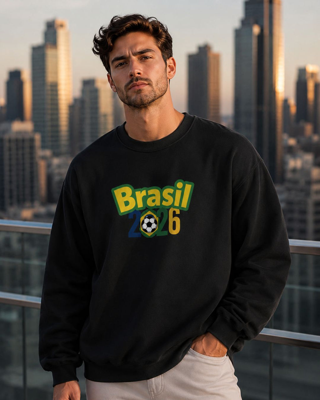 Moletom Brasil Lettering Colorido Com Capuz Casual Urbano