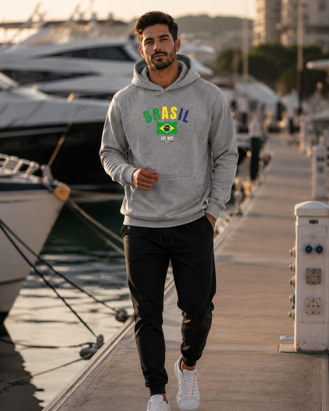 Conjunto Brasil Estampa Colorida Com Calça Jogger Estilo Casual Urbano