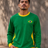 Moletom Brasil Estampa Costas Com Bandeira Estilo Casual Urbano