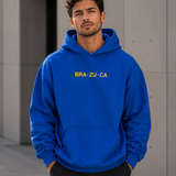 Moletom Brasil Bra Zu Ca Estampa Costas Com Capuz Casual