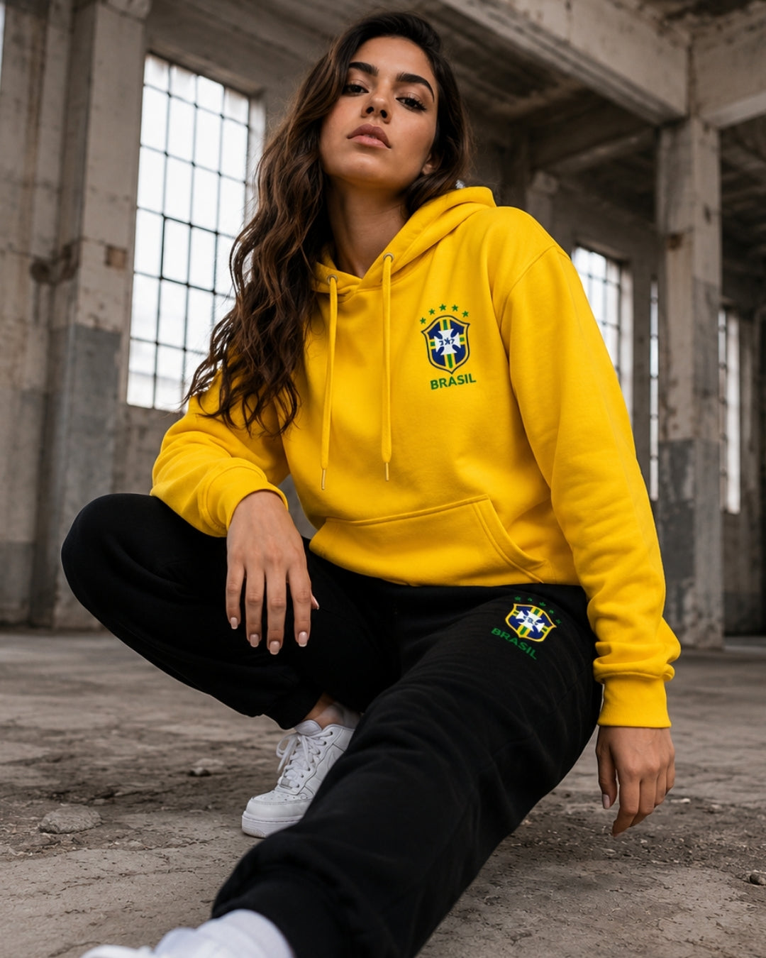 Conjunto Brasil Escudo Nacional Com Calça Jogger  Urbano
