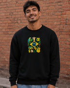 Moletom Brasil Cultura Nacional Com Símbolos Estilo Casual Urbano