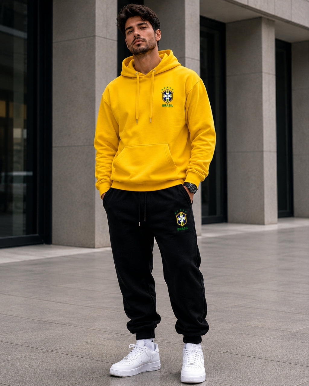 Conjunto Brasil Escudo Nacional Com Calça Jogger  Urbano