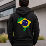 Moletom Brasil Mapa Nacional Nas Costas Estilo Casual Urbano