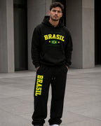 Conjunto Brasil Universitário Com Calça Wide Leg Casual Urbano