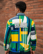 Moletom Brasil Geométrico Corta Vento Estilo Urbano