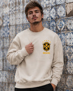 Moletom Brasil Escudo CBF Com Estrelas Estilo Casual Urbano