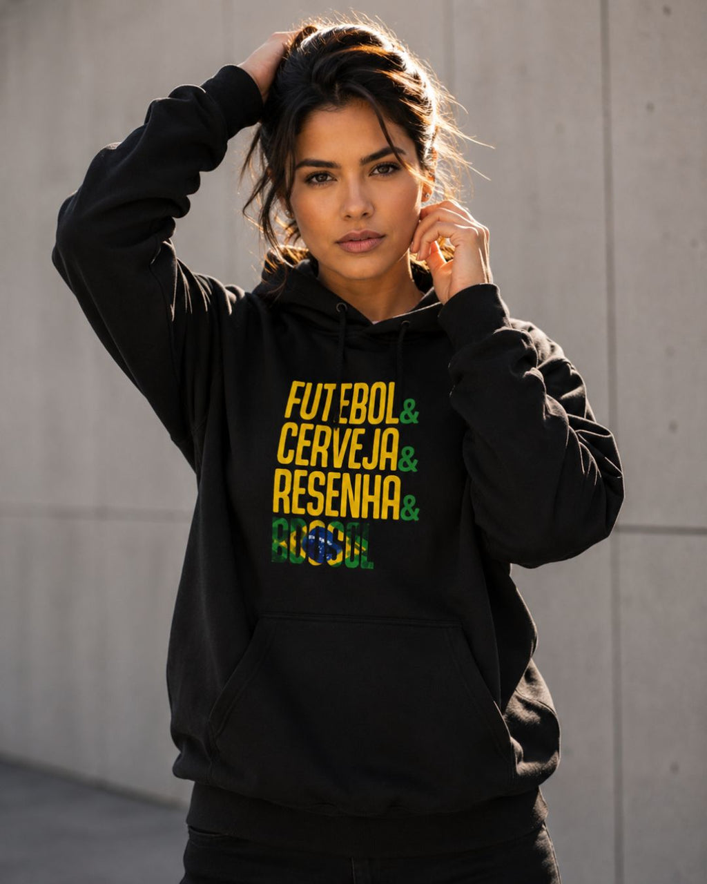 Moletom Brasil Futebol Cerveja E Resenha Com Capuz Casual