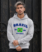 Moletom Brasil South America Estampa Universitária Com Capuz Casual