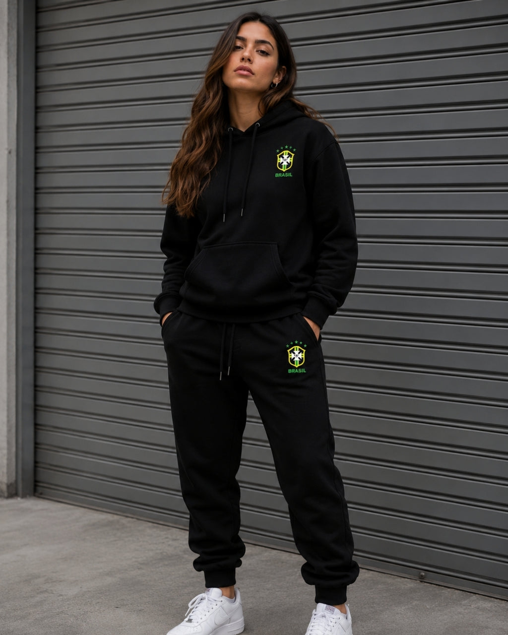 Conjunto Brasil Escudo Nacional Com Calça Jogger  Urbano