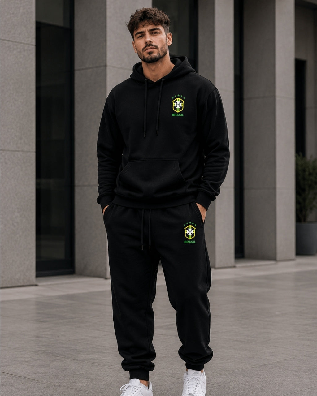 Conjunto Brasil Escudo Nacional Com Calça Jogger  Urbano