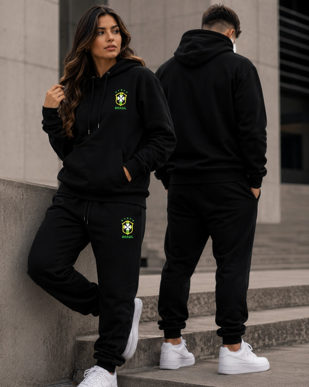 Conjunto Brasil Escudo Nacional Com Calça Jogger  Urbano